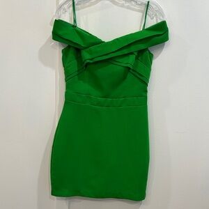 Adelyn Rae Vibrant Green Mini Dress